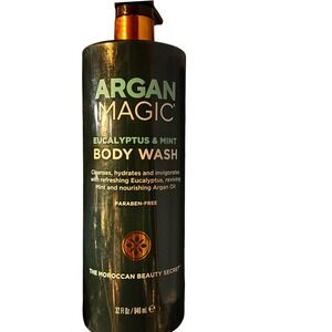 Argan Magic Eucalyptus‎ & Mint Body Wash 32oz Argan Oil Paraben-Free Pump Bottle